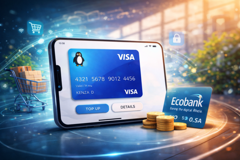 Carte virtuelle Wave Visa intégrée à l’application mobile, avec partenariat Ecobank pour les paiements en ligne au Sénégal