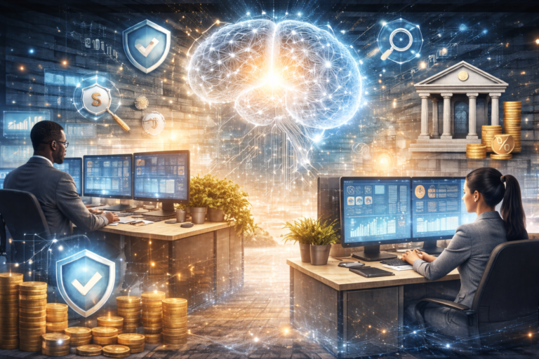 Intelligence artificielle utilisée dans les systèmes bancaires africains pour analyser transactions et détecter la fraude