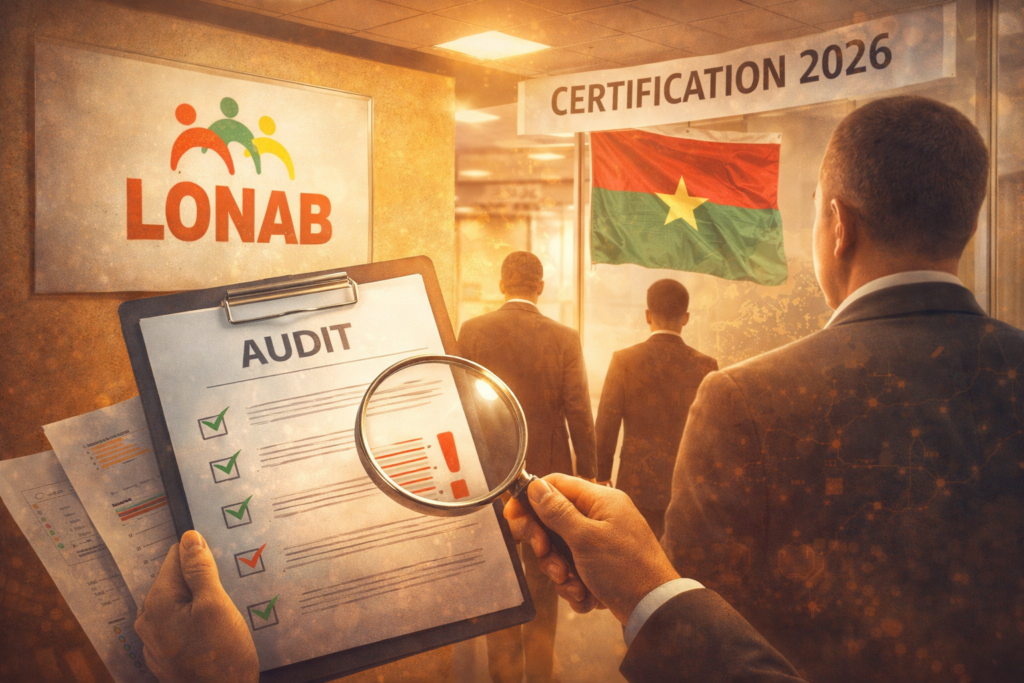 Audit de la LONAB au Burkina Faso illustrant la préparation à une certification avec contrôle qualité et conformité des opérations