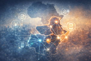 Licence fintech Afrique de l’Est illustrant l’intégration des paiements et des réseaux financiers entre plusieurs pays africains