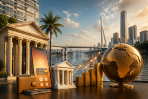 Illustration de la réforme bancaire en Côte d’Ivoire avec fintechs, paiements numériques et finance digitale en Afrique de l’Ouest