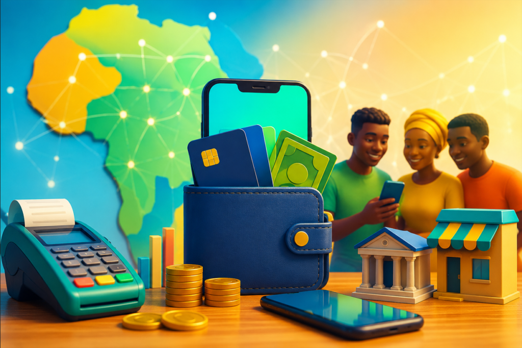 Écosystème des établissements de paiement BCEAO avec paiements numériques, mobile money et fintech en Afrique de l'Ouest.